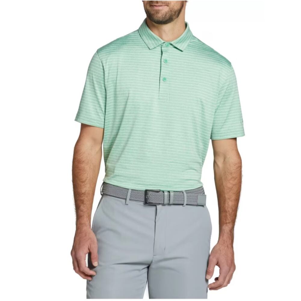 NWT Walter Hagen Men’s Small P11 Classic Stripe Golf Polo Tidal Green $70